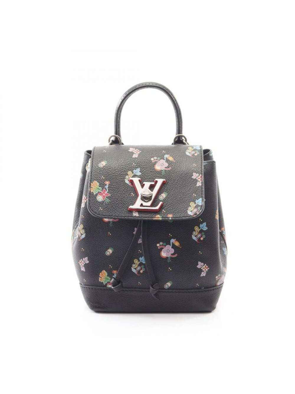 Louis Vuitton Backpack Lockme Mini Noir Floral Print Leather